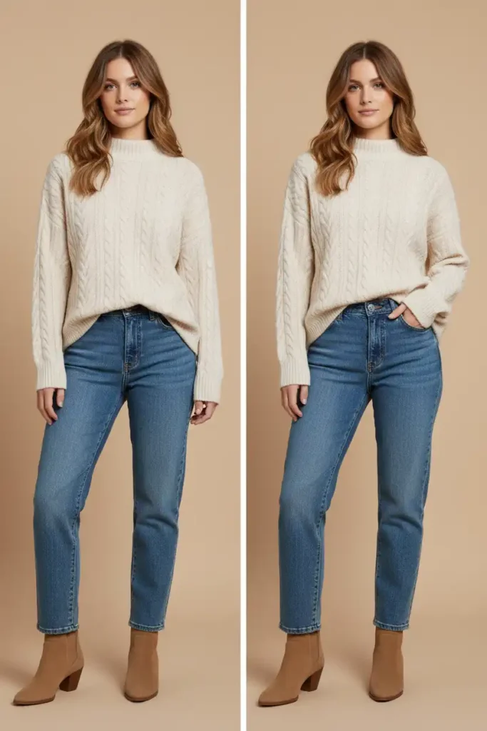 The Knit Pullover Trick That Fixes Awkward Proportions