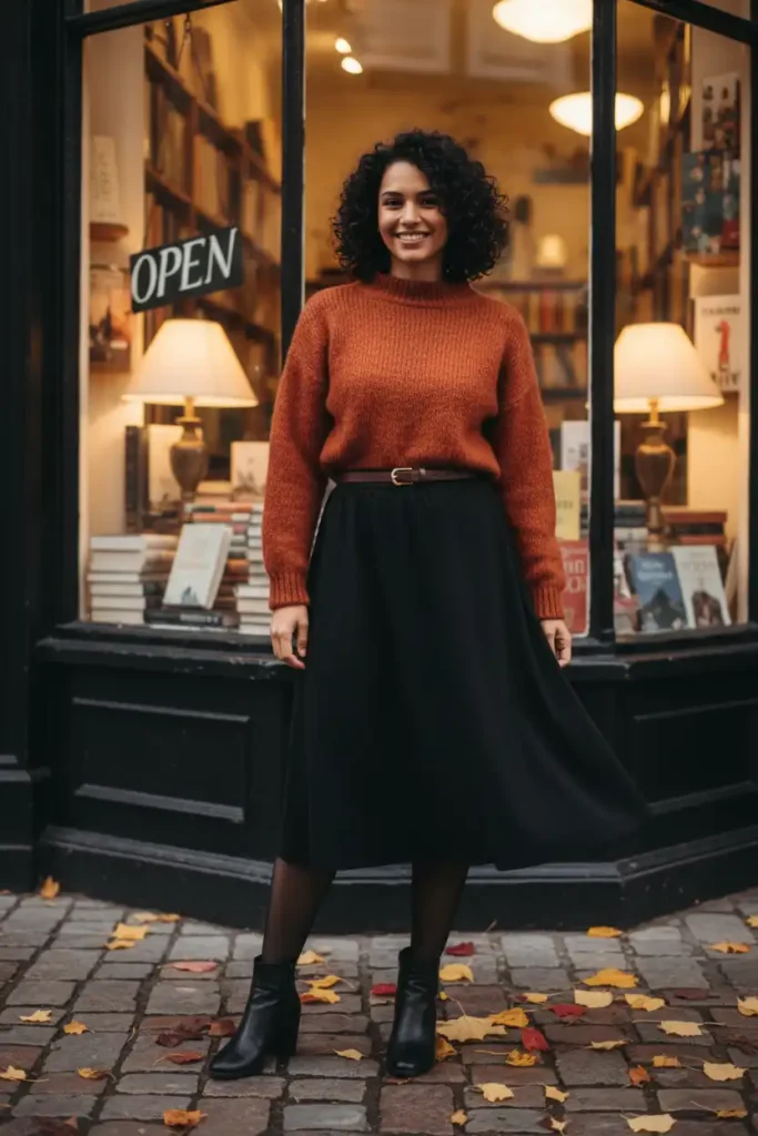 The Sweater and Skirt Combination for Days Jeans Feel Wrong