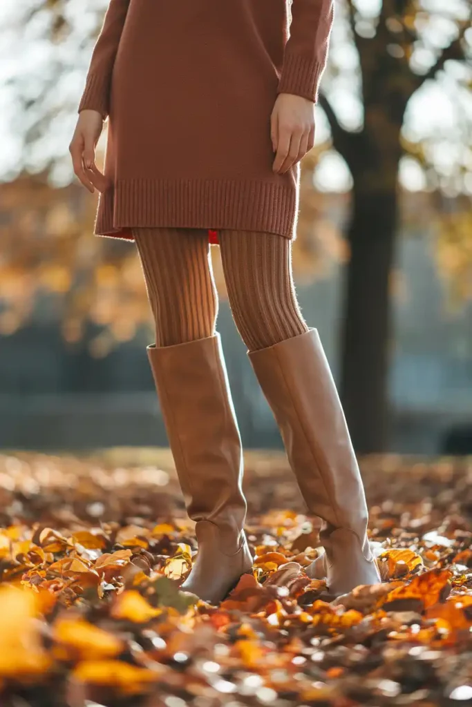 The dress and tights outfit pairing that flatters shorter legs