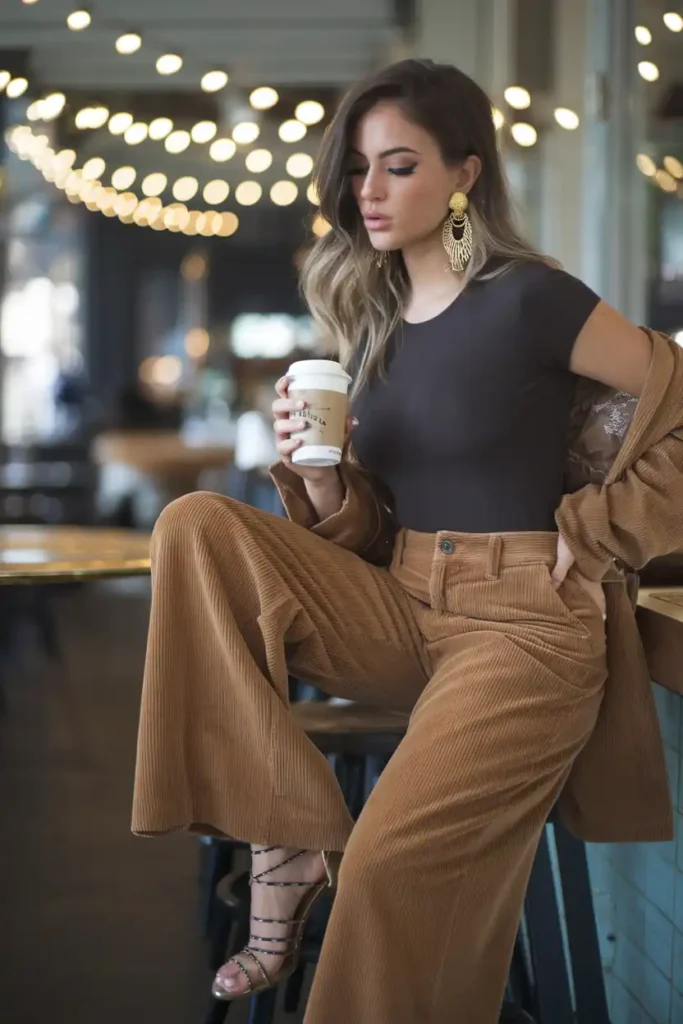 Trade Your Dress for a Cool Corduroy Pants Outfit
