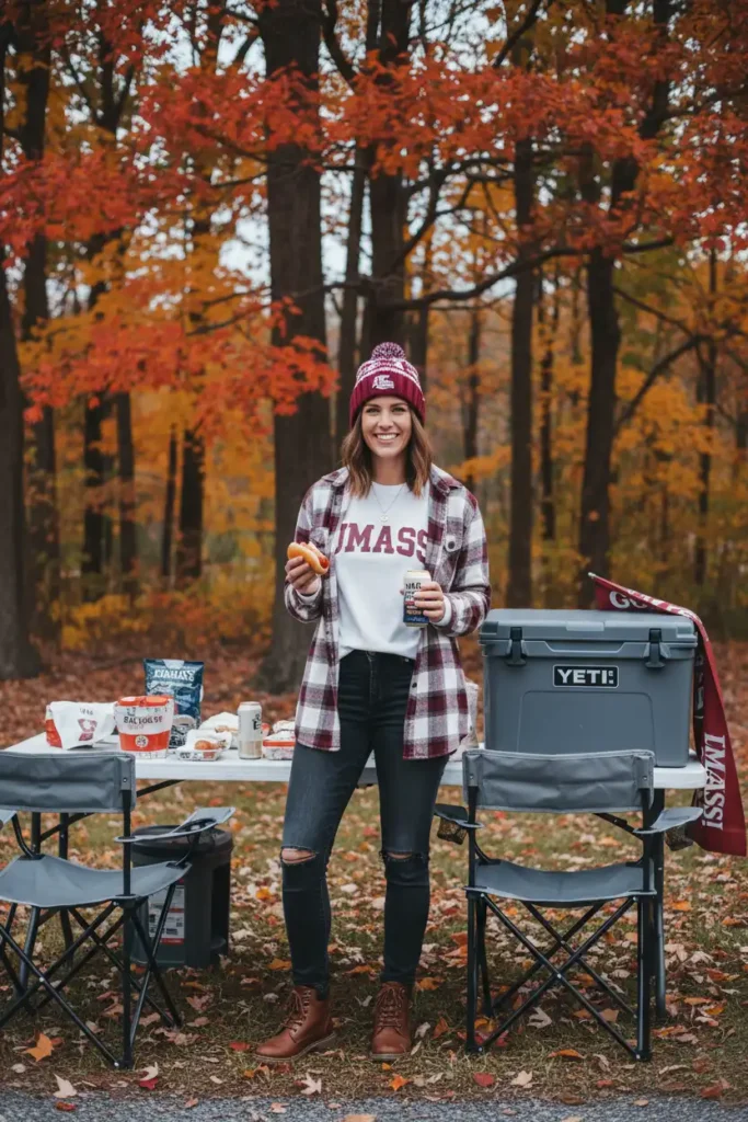 UMass Amherst Tailgate Outfit Ideas for Maroon and White Fans