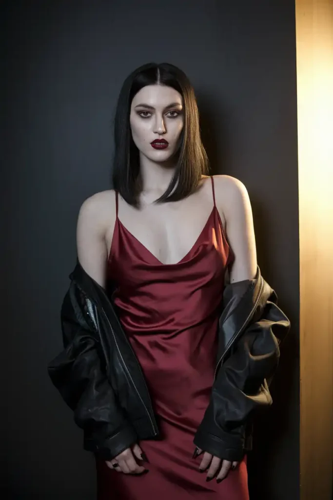 Vampire with minimal makeup and maximum payoff