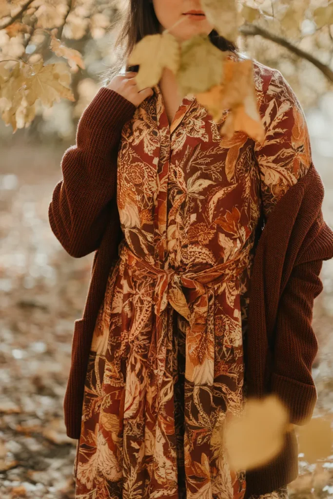 Vintage print fall dresses are having a moment