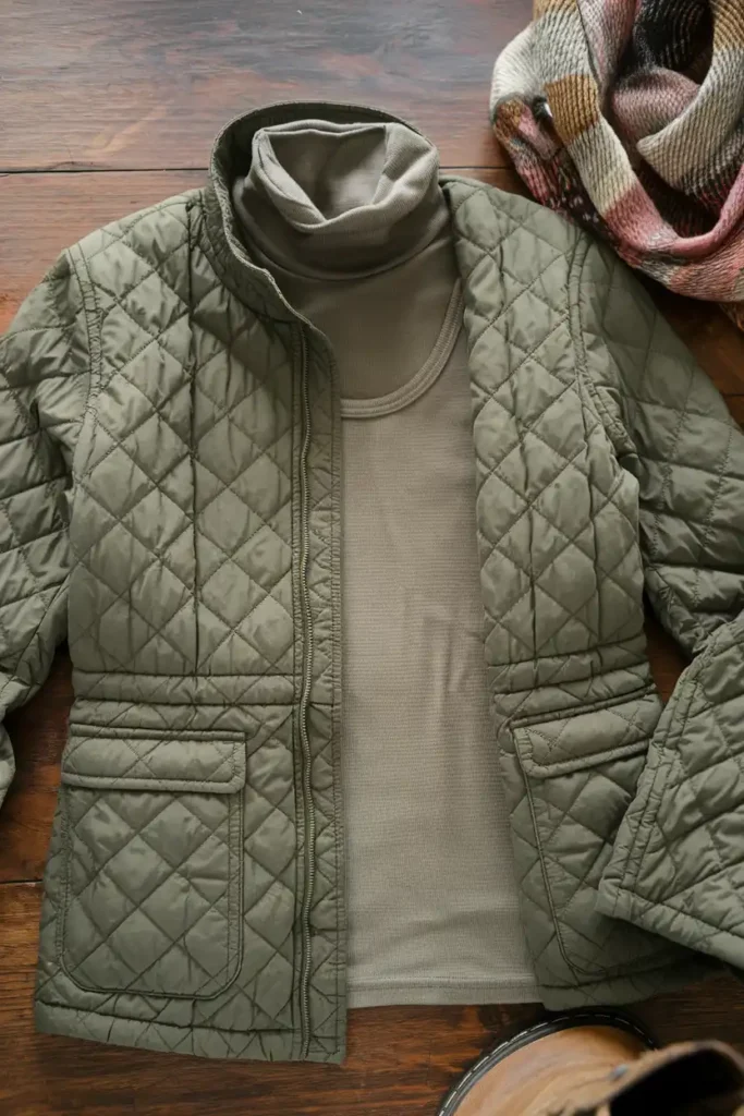 Wearing a Quilted Jacket With Nothing Underneath It