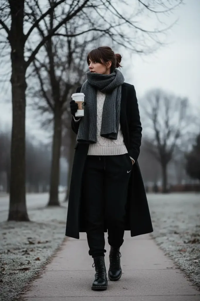 What to Wear With Black Sweat Pants When It's Cold