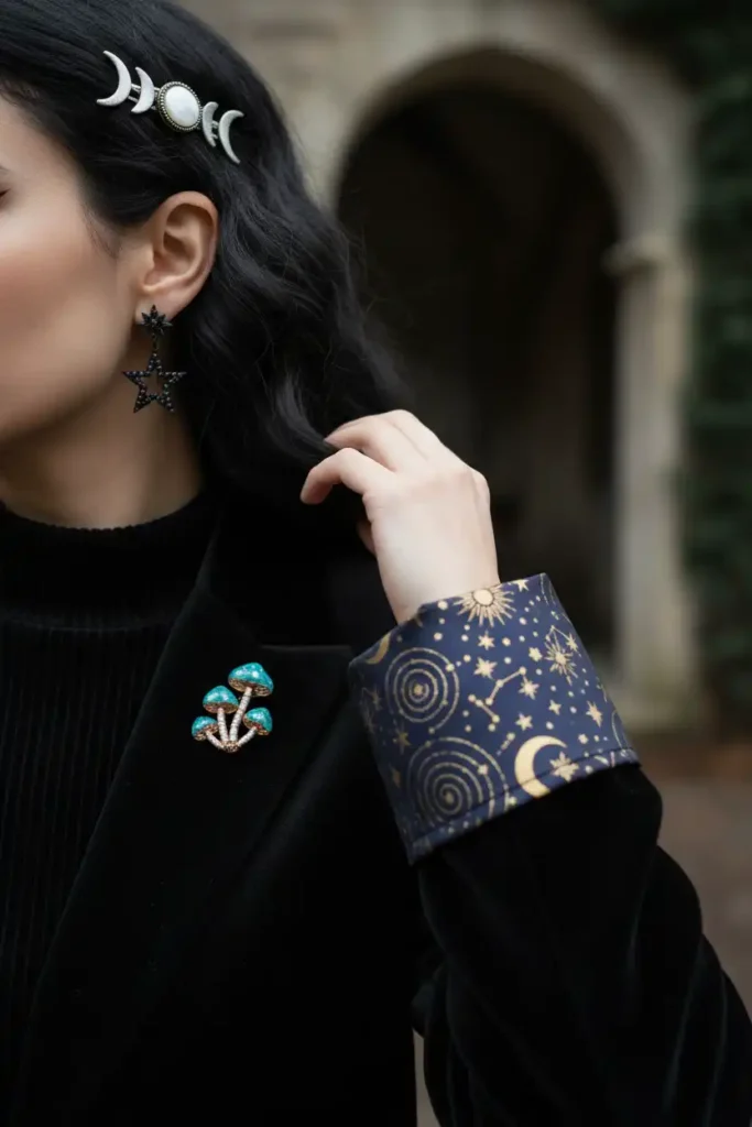 Whimsical Touches That Keep Dark Outfits From Feeling Grim