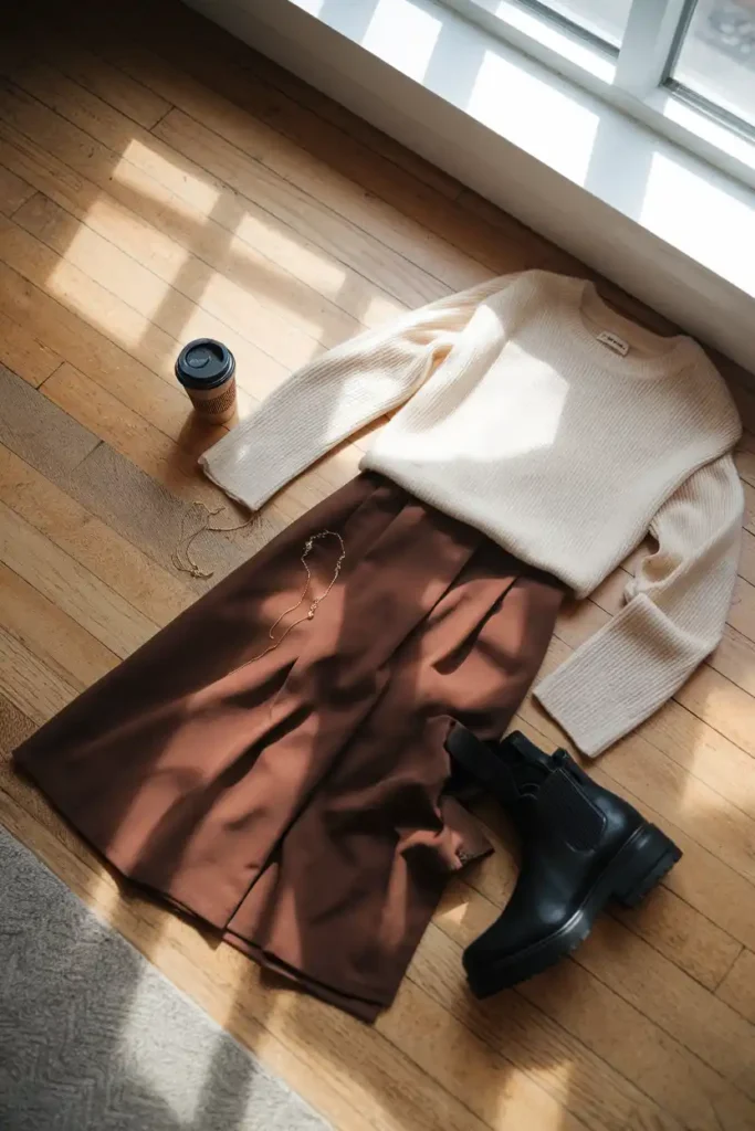 Why Brown Skirt Outfit Combos Work For Rushed Mornings