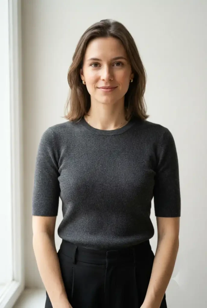 Why a Dark Gray Top Softens a Stark Contrast