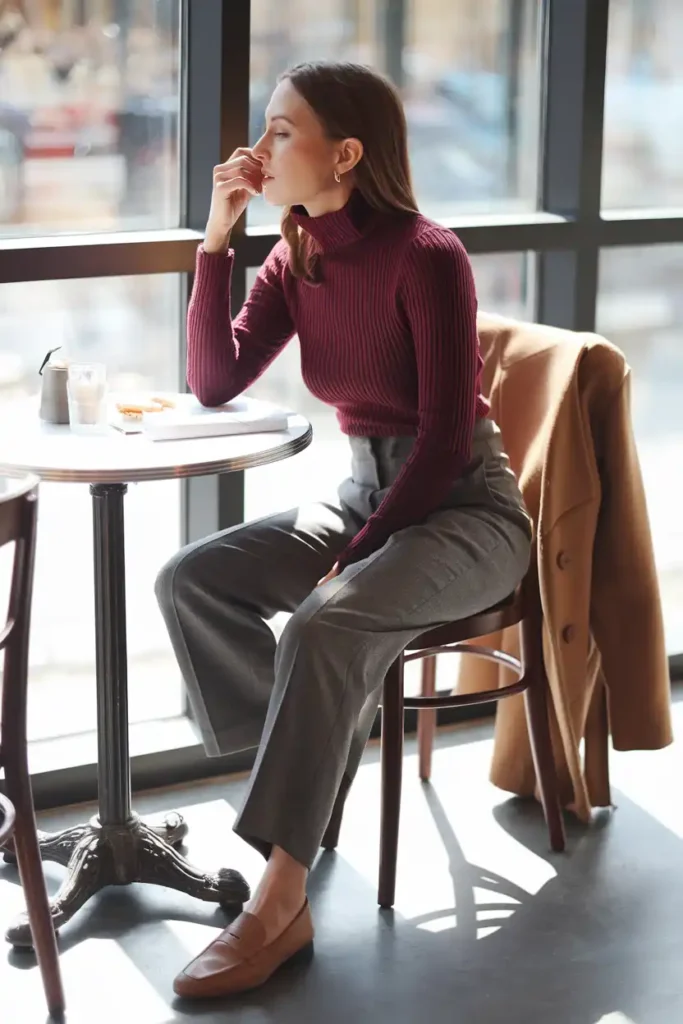 Winter Smart Casual Style in Maroon You Can Wear Anywhere