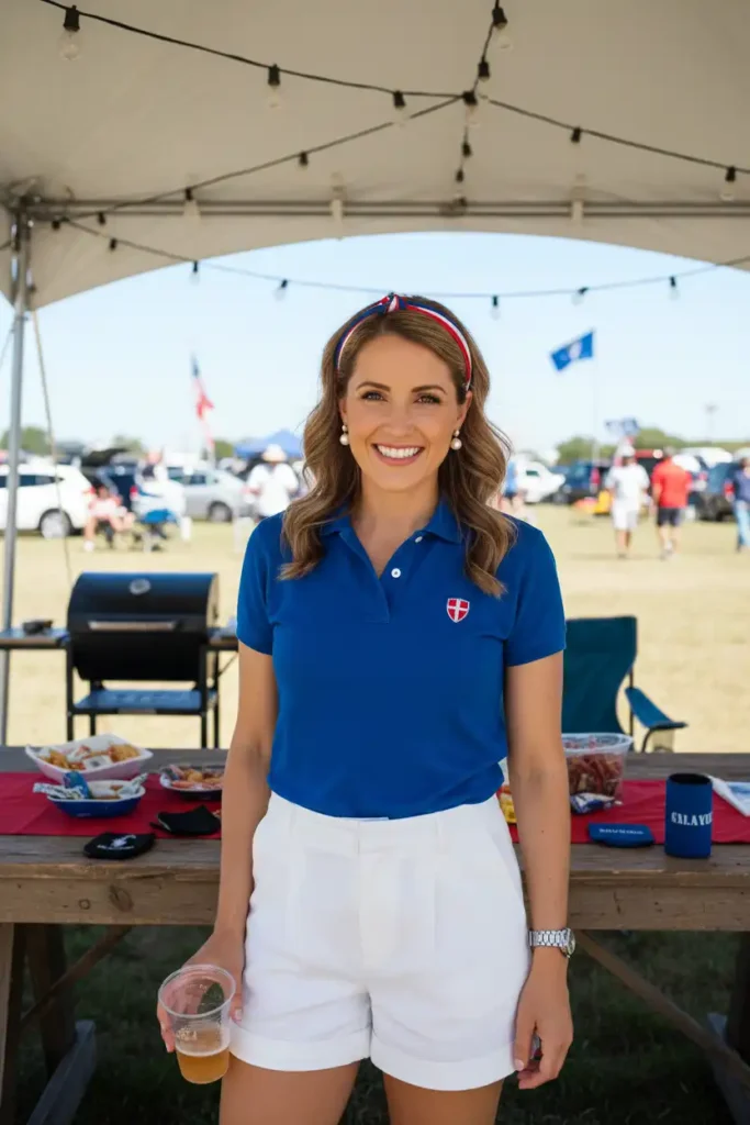 Women's Polo Shirt Looks for a Preppy Tailgate
