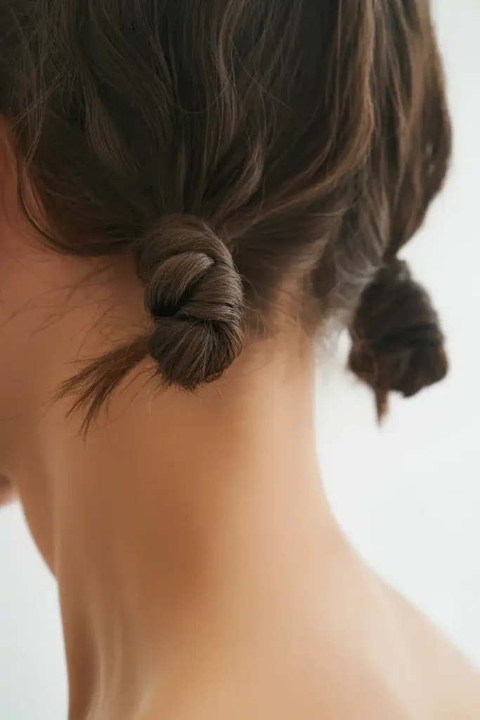 2 Buns for Short Hair Without the Slip
