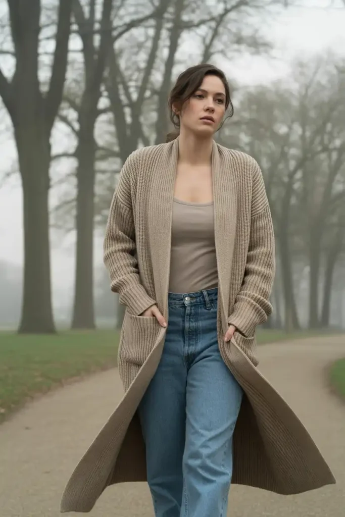 A Cozy Fit Winter Cardigan for Layering Over Knits
