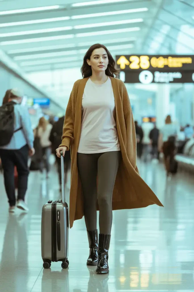 A Tall Black Boots Outfit for Travel Days