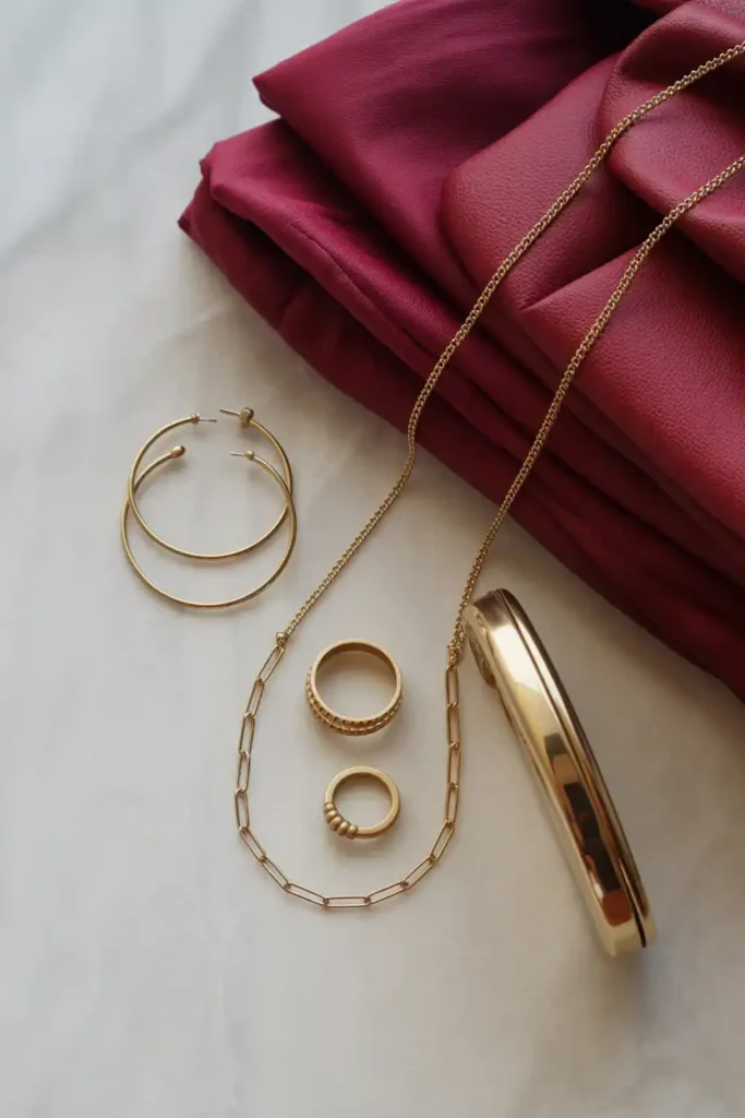 Add Gold Accessories, But Keep It Simple