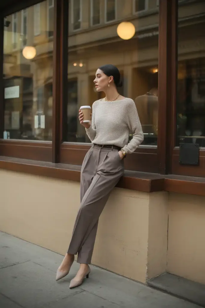 An Elegant Sweater Look for Weekend Coffee Runs