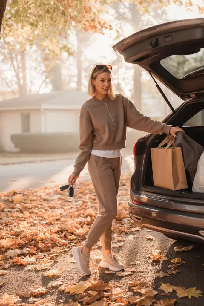 Fall Athleisure Outfits for School Runs and Errands