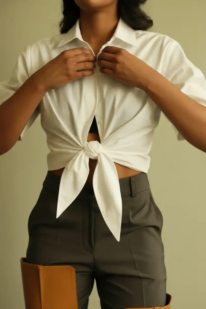 How a Fitted Tie-Top Sharpens a Simple Look