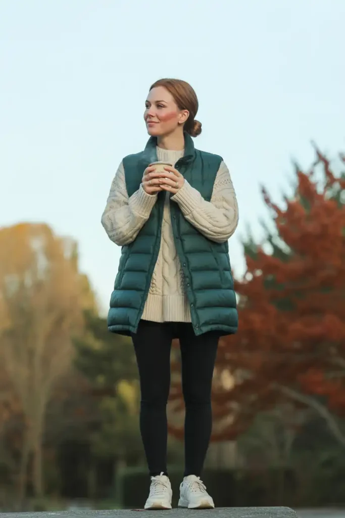 Layer a Puffer Vest When It Gets Chilly