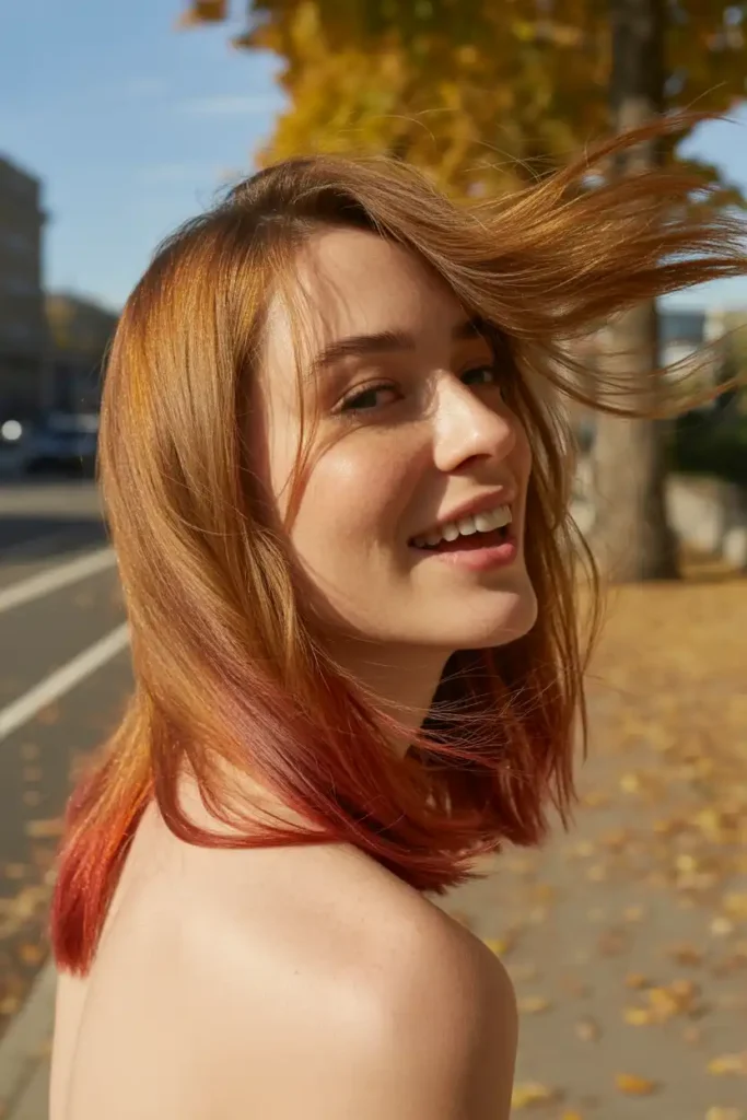 Light Brown Red Balayage Hair for Effortless Movement
