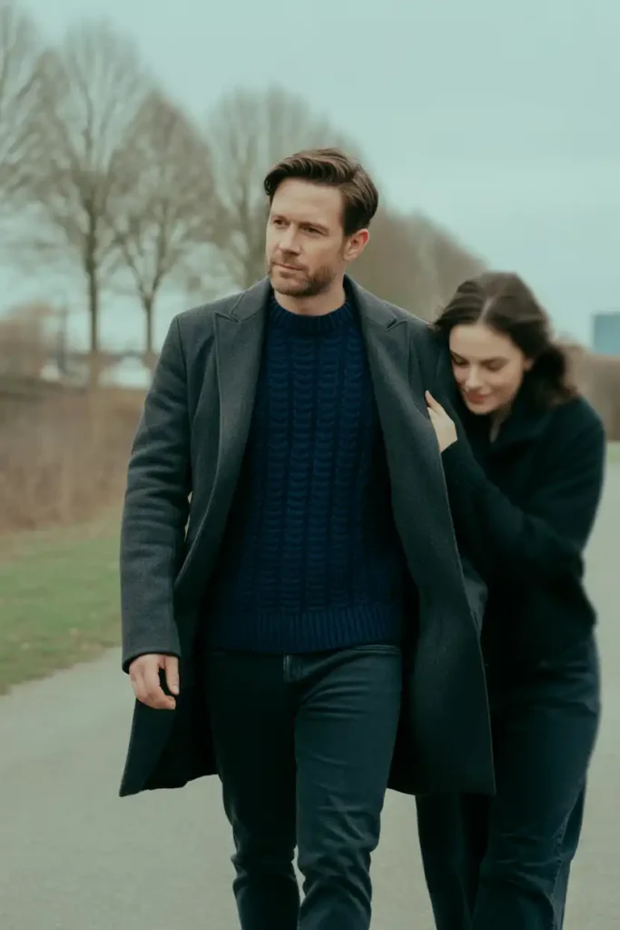 Men Navy Winter Style for Matching Couple Walks