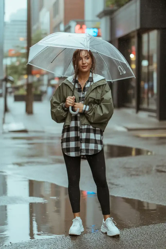 Rainy Day Looks With a 90s Edge