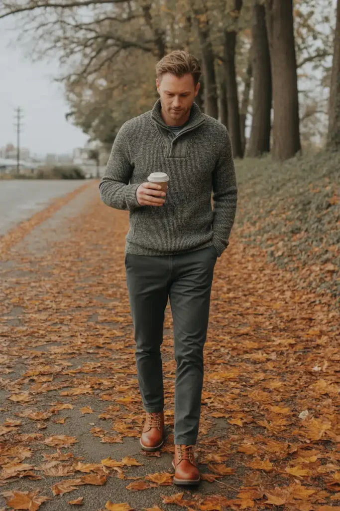 Styling Him: Zipper Sweater Outfits Men Can Wear on Walks