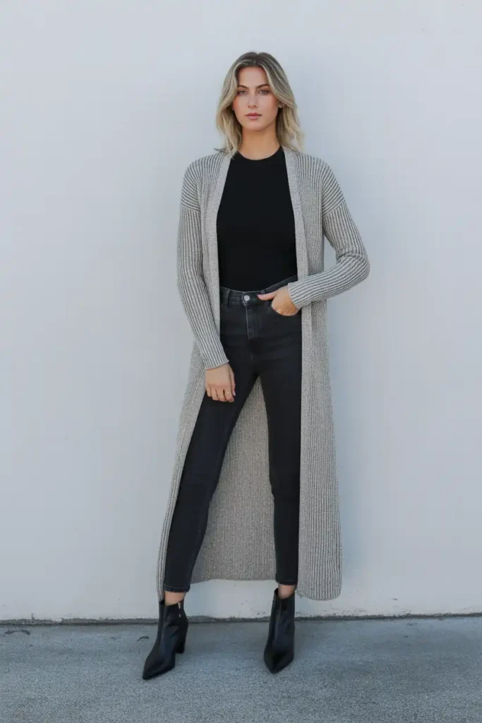 Styling a Crochet Long Sweater Without Adding Bulk