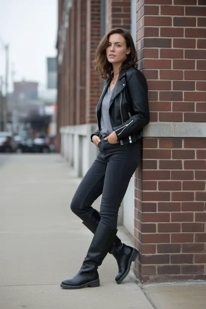 The Leather Jacket Combo for Weekends