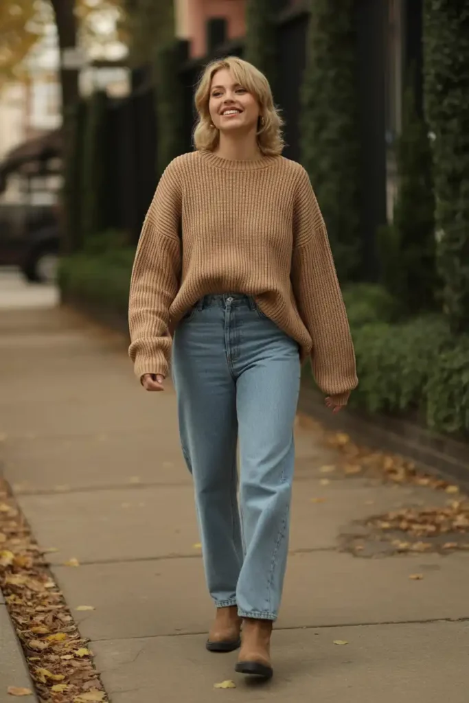 The No-Fail Casual Outfit: Jeans and a Chunky Knit