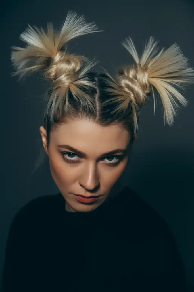 Two Spiky Buns for a Bolder Look