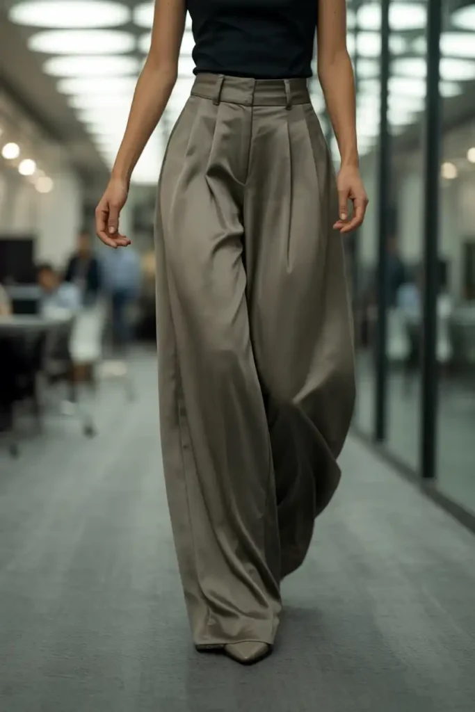 Wide-Leg Trousers That Cover Flat Shoes Cleanly