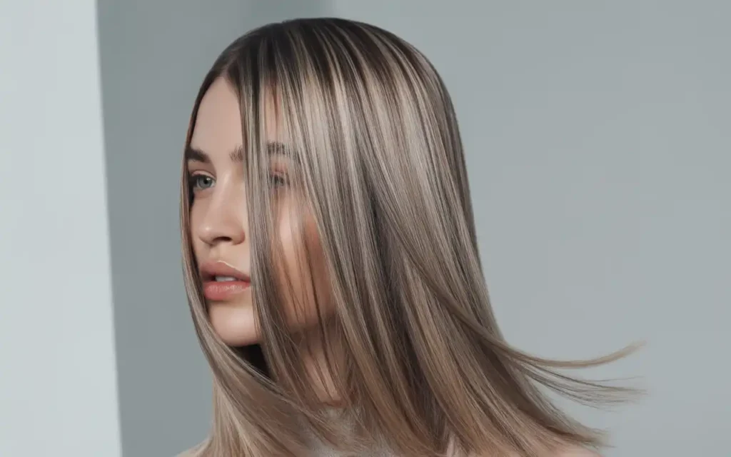 brunette with highlights