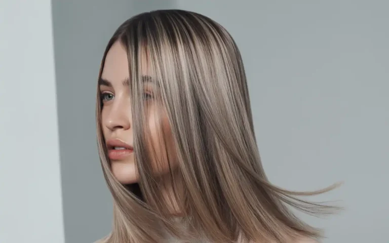 brunette with highlights