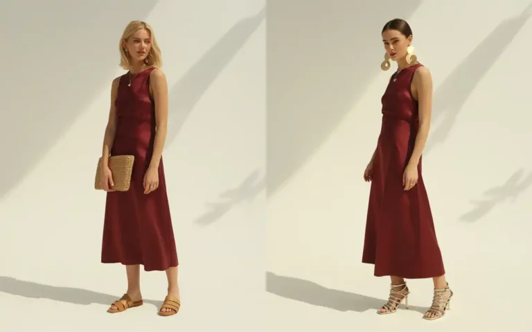 burgundy dress
