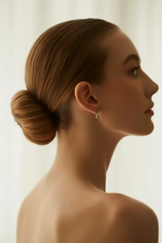 Classy Low Bun for an Elegant Wedding