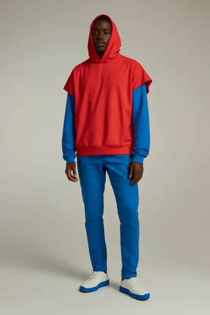 Color-Blocking Two Hoodies Into One Fresh Look