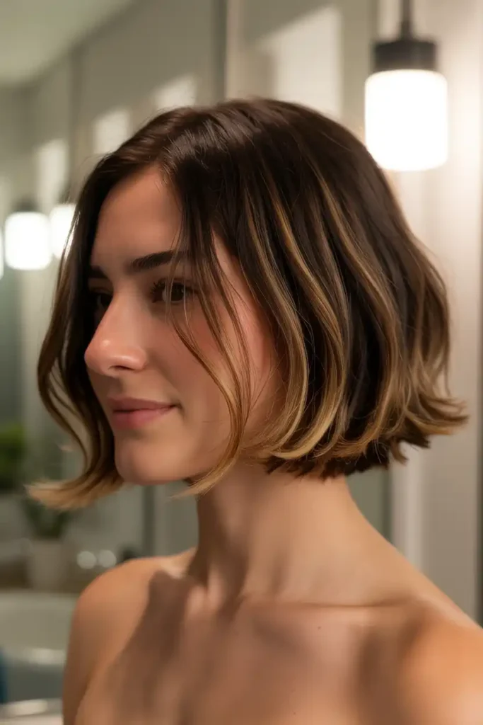 Short Cuts That Hide Regrowth With Half-Head Highlights