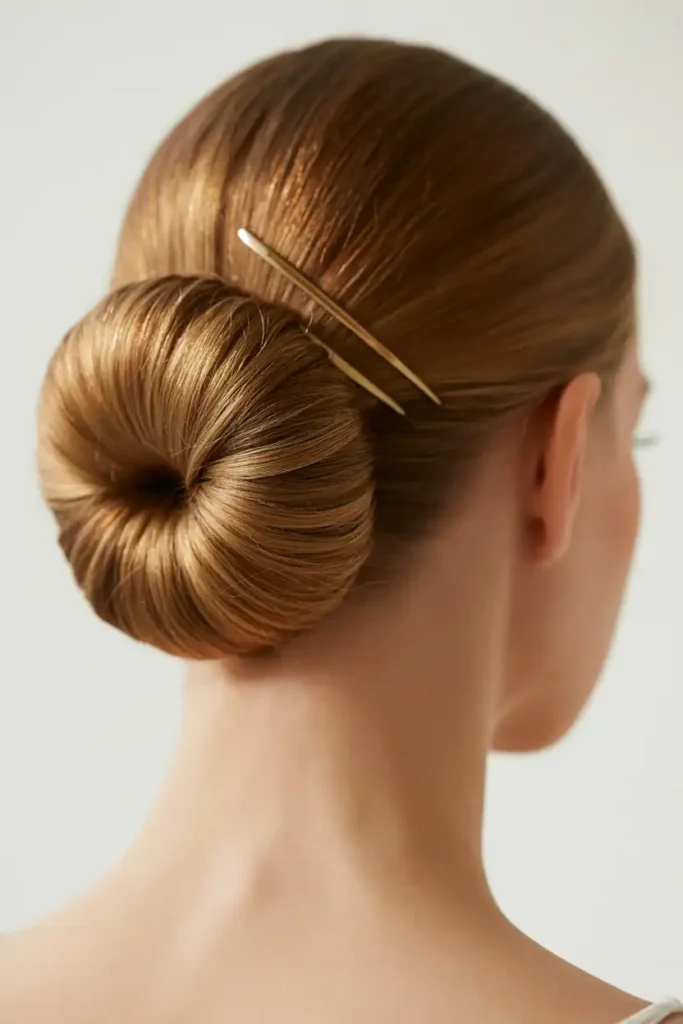 Sleek Twisted Chignon for Fine Hair