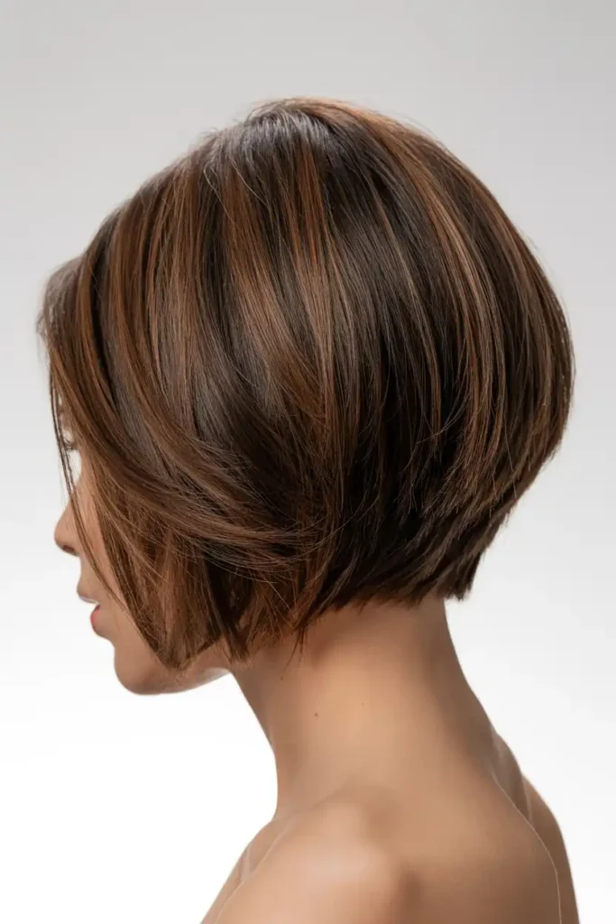 Stacked Bobs With Coffee Brown Highlights