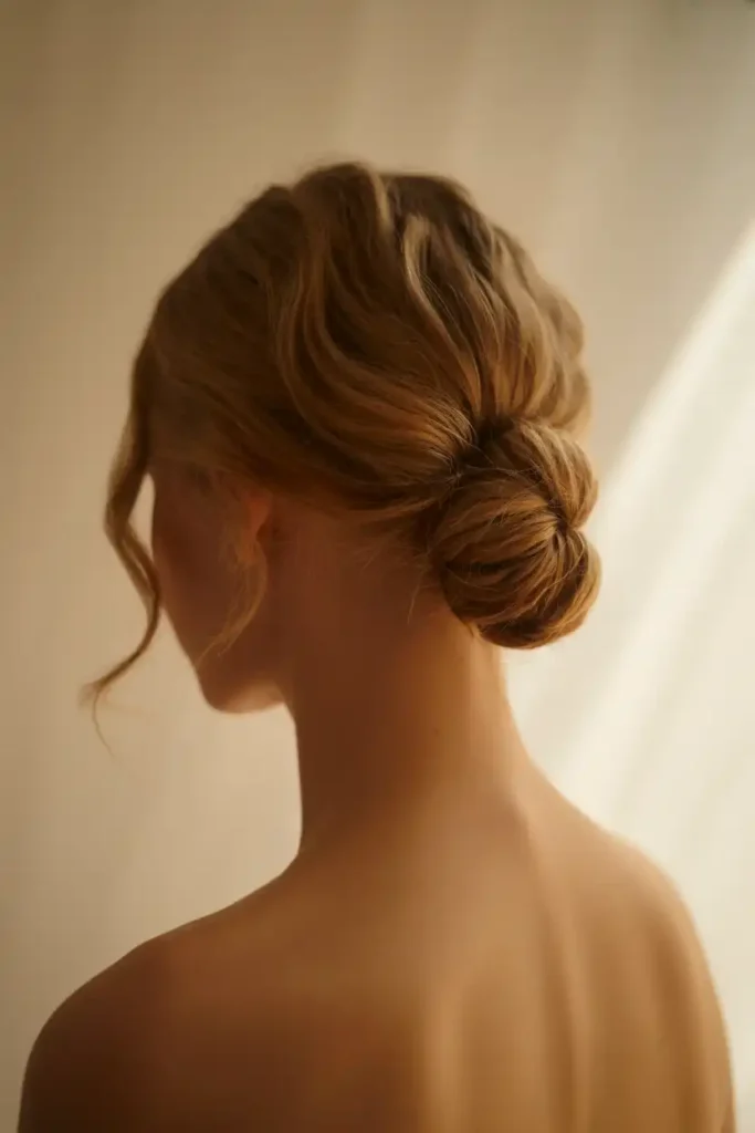 The Off-Center Bun for a Softer Silhouette