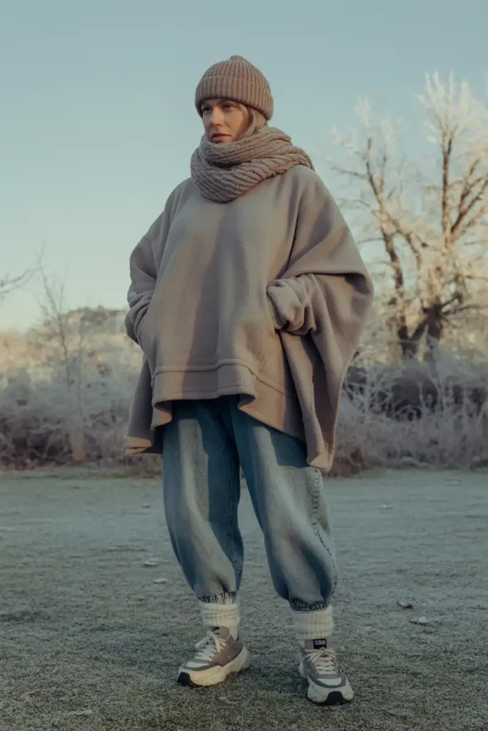 Warm Hoodie Outfits for School in Deep Winter